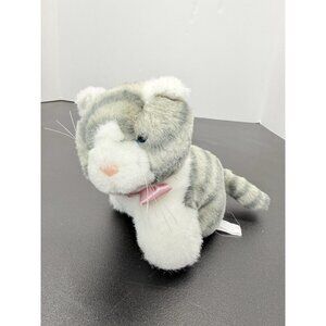 Vintage Dan Brechner 1980's Mini Plush Grey Tabby Kitty 6 Inch Gray White